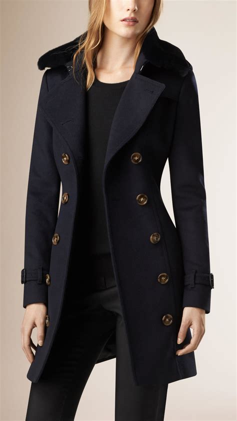 burberry fur collar wool cashmere trench coat|burberry cashmere kensington trench coat.